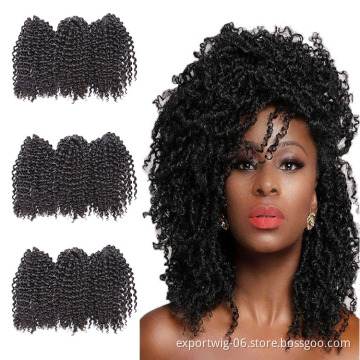 Mali Bob Twist Crochet Hair Extensions Wavy Kinky Braiding Hair Colorful Braids Synthetic Fiber 3 Pieces Per Pack For Beauty